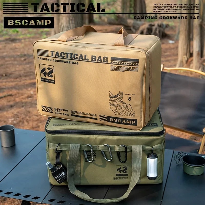 Camping Cooking Organizer - Tas Penyimpanan Taktis Lipat Berinsulasi Tahan