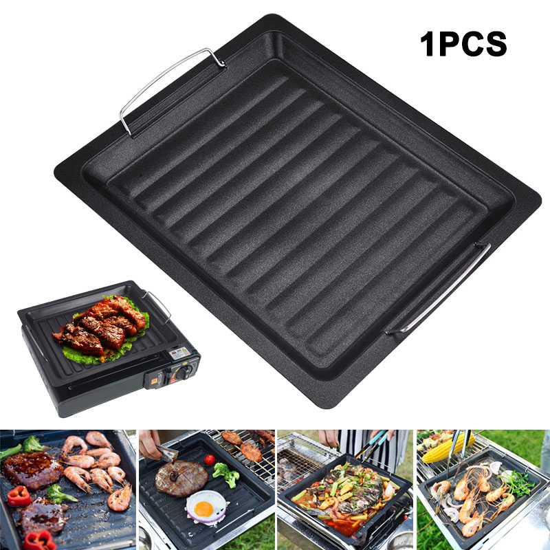Camping Hiking Cooking - Panci Panggangan Persegi Tebal untuk Luar