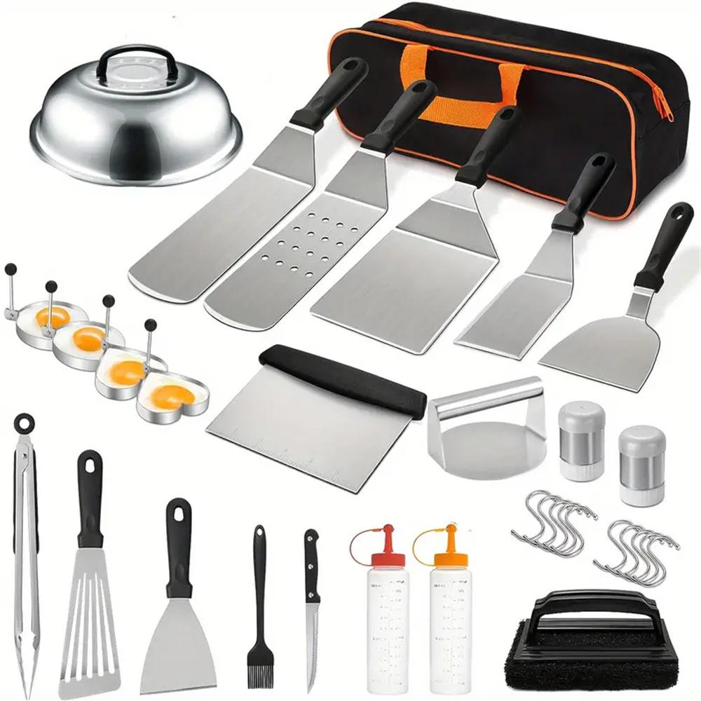 Camping Cooking Flat Top - 33Pcs Set Aksesori Pemanggang Datar Bahan