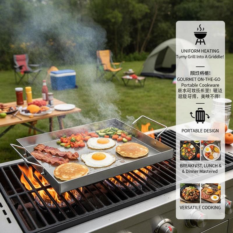 Pelat Atas Datar Persegi Panja - Camping Cooking Flat Top ulasan dan harga