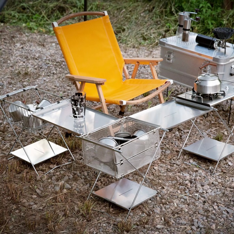 Meja Lipat Baja Tahan Karat Lu - Camping Cooking Table ulasan dan harga